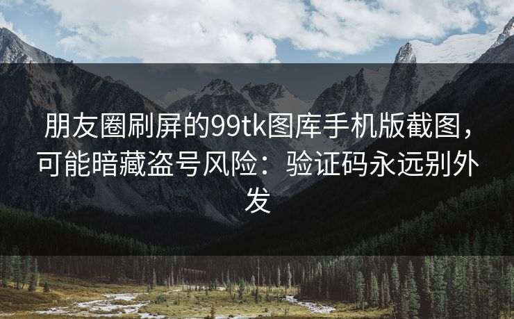 朋友圈刷屏的99tk图库手机版截图，可能暗藏盗号风险：验证码永远别外发